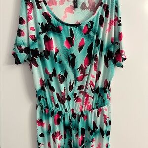 Voll Style Teal and Pink Dress
